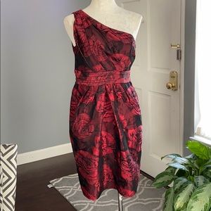 Principles Red Floral One Shoulder Dress